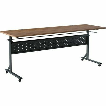 LORELL Table, Flip/Nesting, w/Modesty Panel, 72inx24inx29-1/2in, Walnut LLR60765